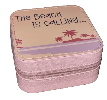 The Beach is Calling Pink Travel Jewellery Case