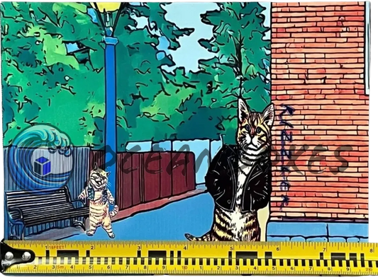 Cat Metal Aluminum Sign 6" x 8"