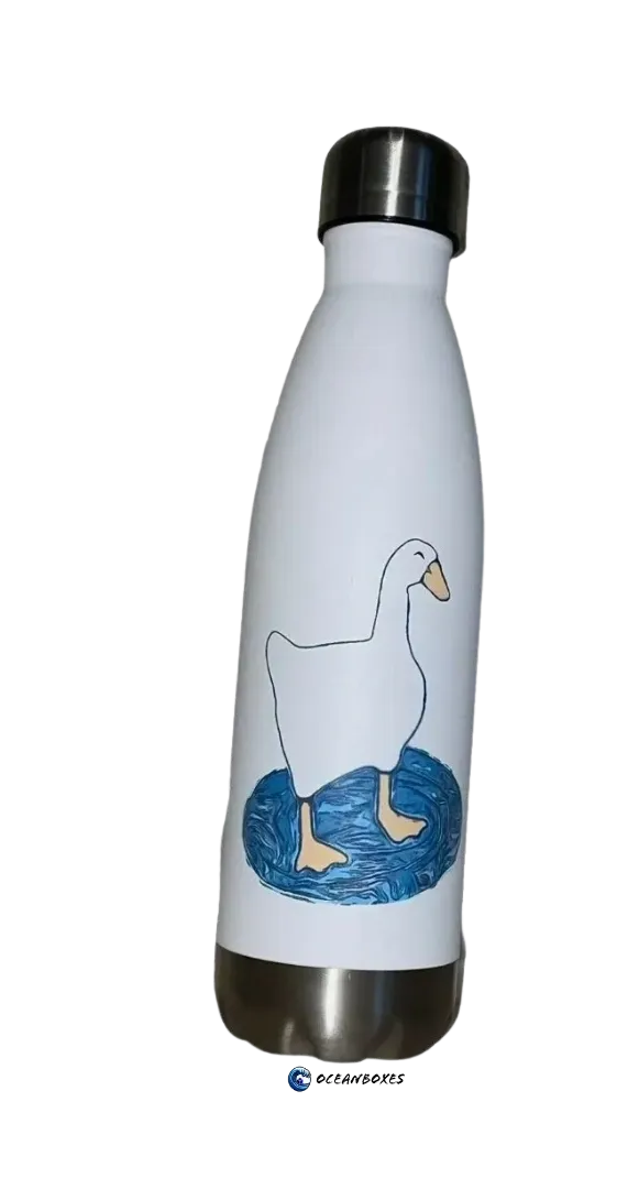 Metal Water Bottle 17 oz The White Goose