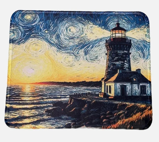 Lighthouse Non-Slip Stitched Edge Mouse Pad