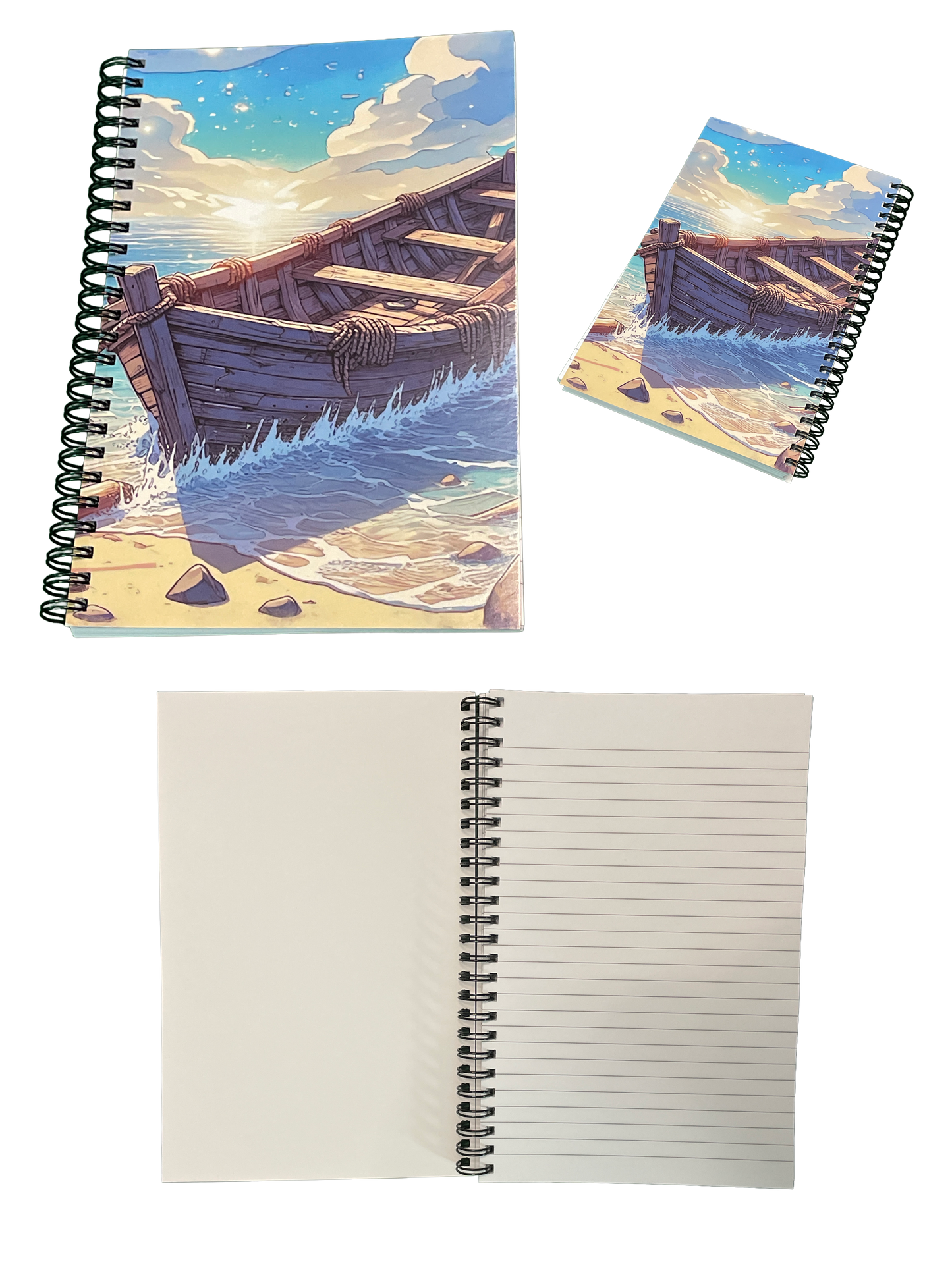 Carnet de notes 5,5" x 8,5" Bateau de plage