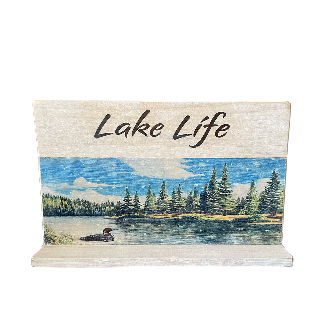 Lake Life Wood Shelf Sitter