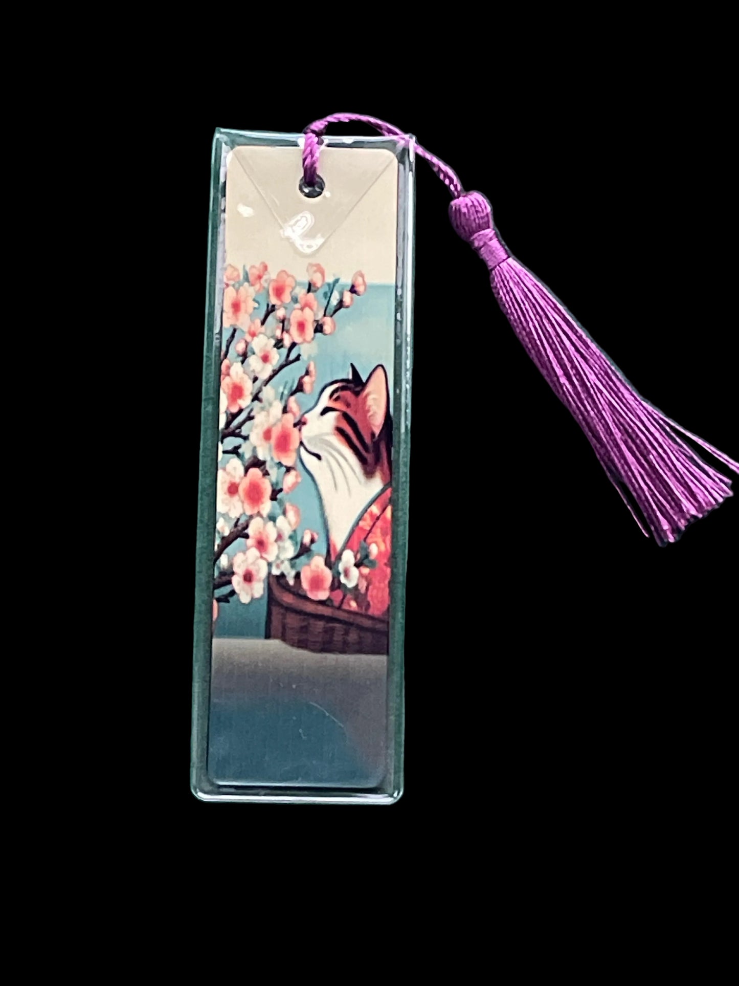  cat smelling bookmark