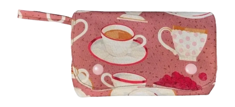 Tea Time Cotton Wallet Pouch
