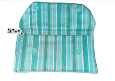 Striped Cotton Pocket Pouch Holder Small Compact with Button Closure