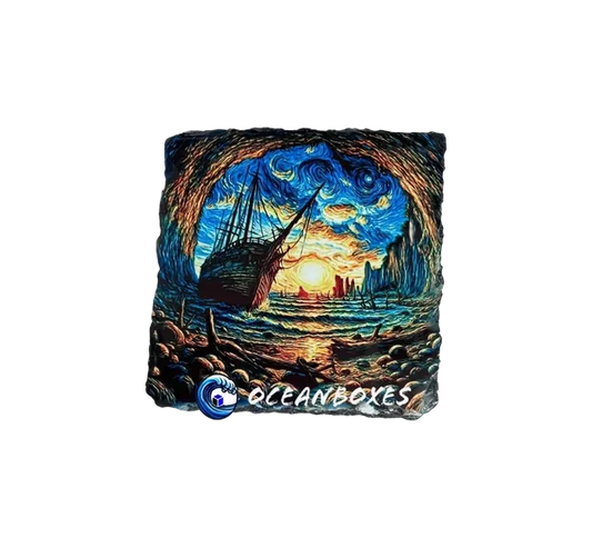 Shipwreck Slate Coasters Set of 2