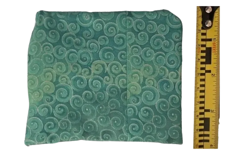 Green Striped Pocket Compact Fold-Over Button Closure Pouch