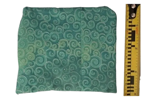 Green Striped Pocket Compact Fold-Over Button Closure Pouch