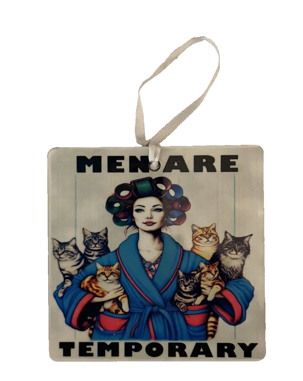 Cat Lady Wood Tag 3” x 3”