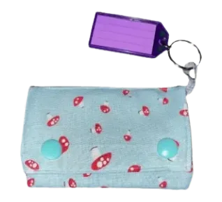 Mushroom Fold-Over Cotton Wallet Pouch