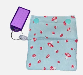 Mushroom Fold-Over Cotton Wallet Pouch
