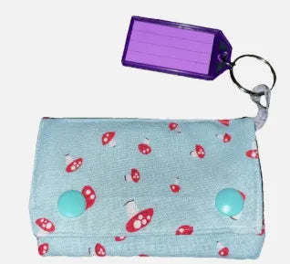 Mushroom Fold-Over Cotton Wallet Pouch
