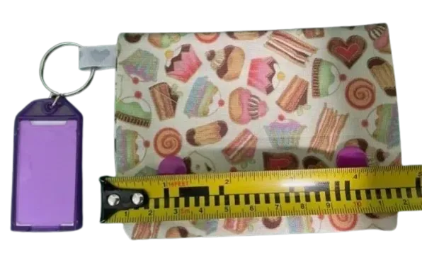 White Cupcake Folding Button Wallet Pouch