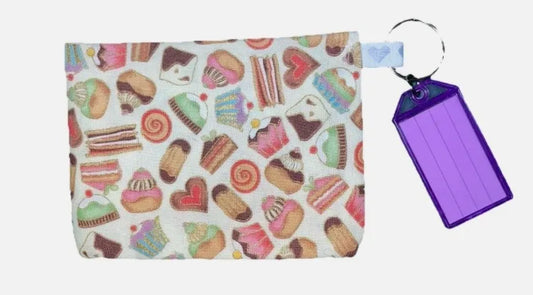 White Cupcake Folding Button Wallet Pouch