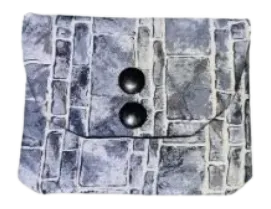 Blue Brick Cotton Pouch Wallet