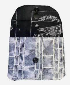 Blue Brick Cotton Pouch Wallet