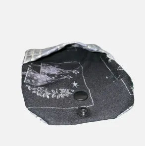 Blue Brick Cotton Pouch Wallet