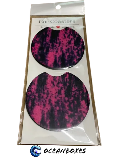 Pink & Black Car Coasters