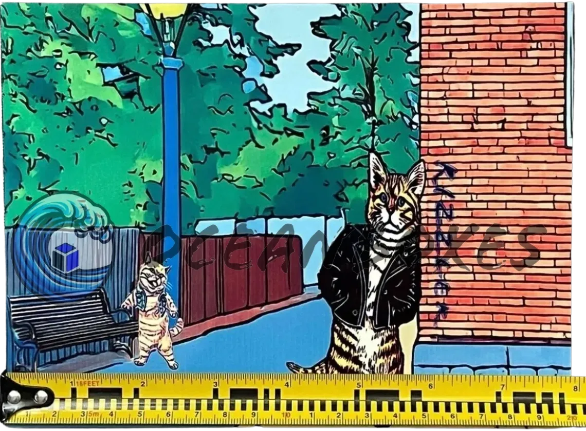 Cat Metal Aluminum Sign 6" x 8"