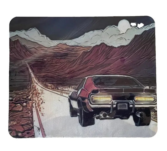 Red Roadtrip Car Mousepad