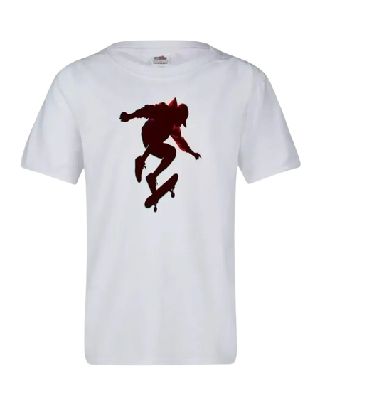 White Skateboard Kids T-shirt Medium
