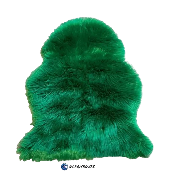 Green Faux Fur Sheepskin Accent Rug 60cm x 90cm