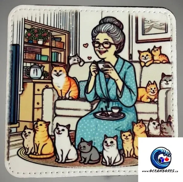 Cat Lady Coasters Set of 2