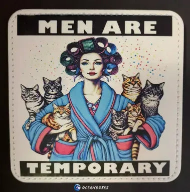 Les hommes sont des femmes aux chats temporaires (lot de 2 sous-verres)