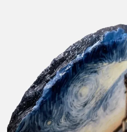 Ocean Boxes Lighthouse Round Slate Artwork - 6 Inch Diameter - Includes Plastic Stands