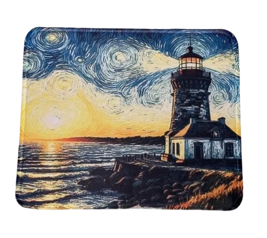 Lighthouse Non-Slip Stitched Edge Mouse Pad