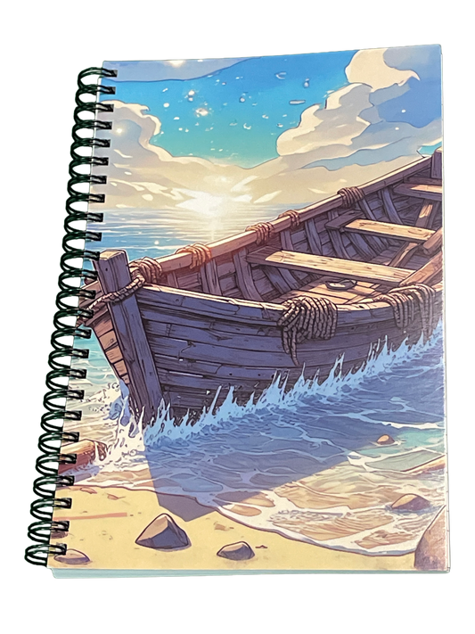 Carnet de notes 5,5" x 8,5" Bateau de plage