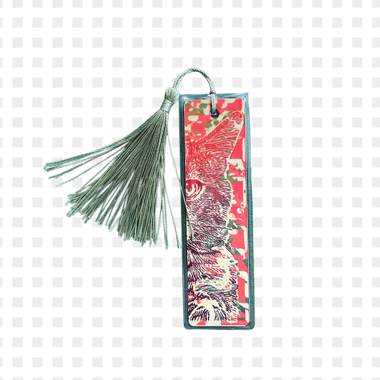 Marque-page chat orange en aluminium avec pompon