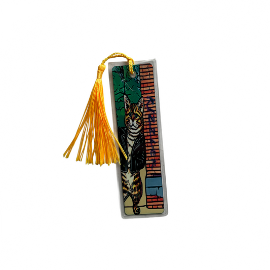Street Cats (double sided) Aluminum Bookmark with Tassel