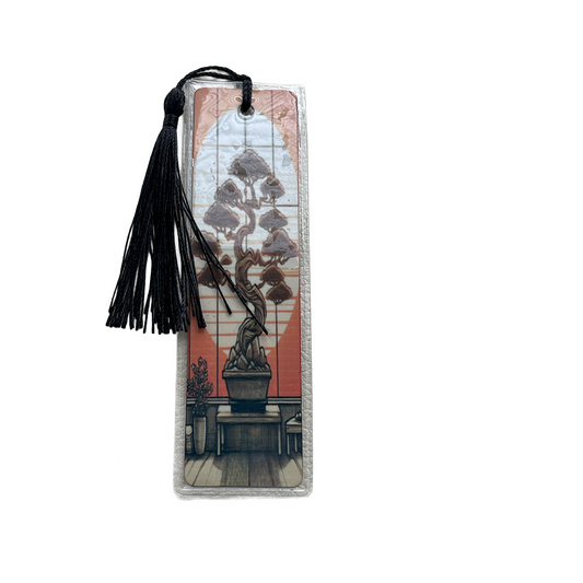 Bonsai Aluminum Bookmark with Black Tassel