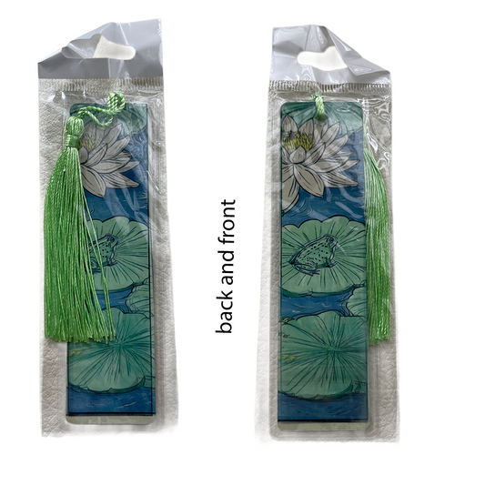 Lilly Pads & Frog Aluminum Bookmark with Tassel