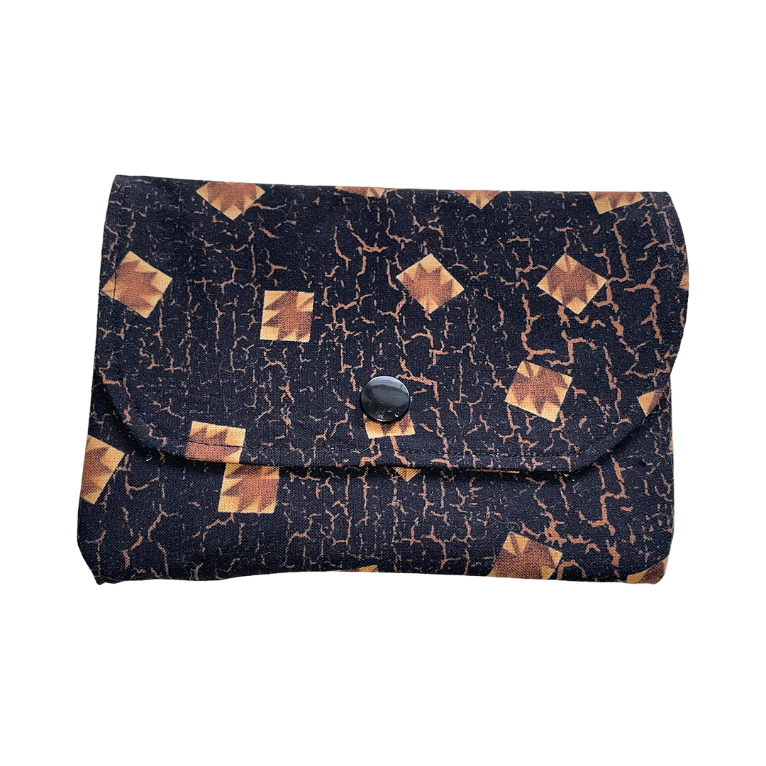 Cotton Fabric Folding Pouch with buttons