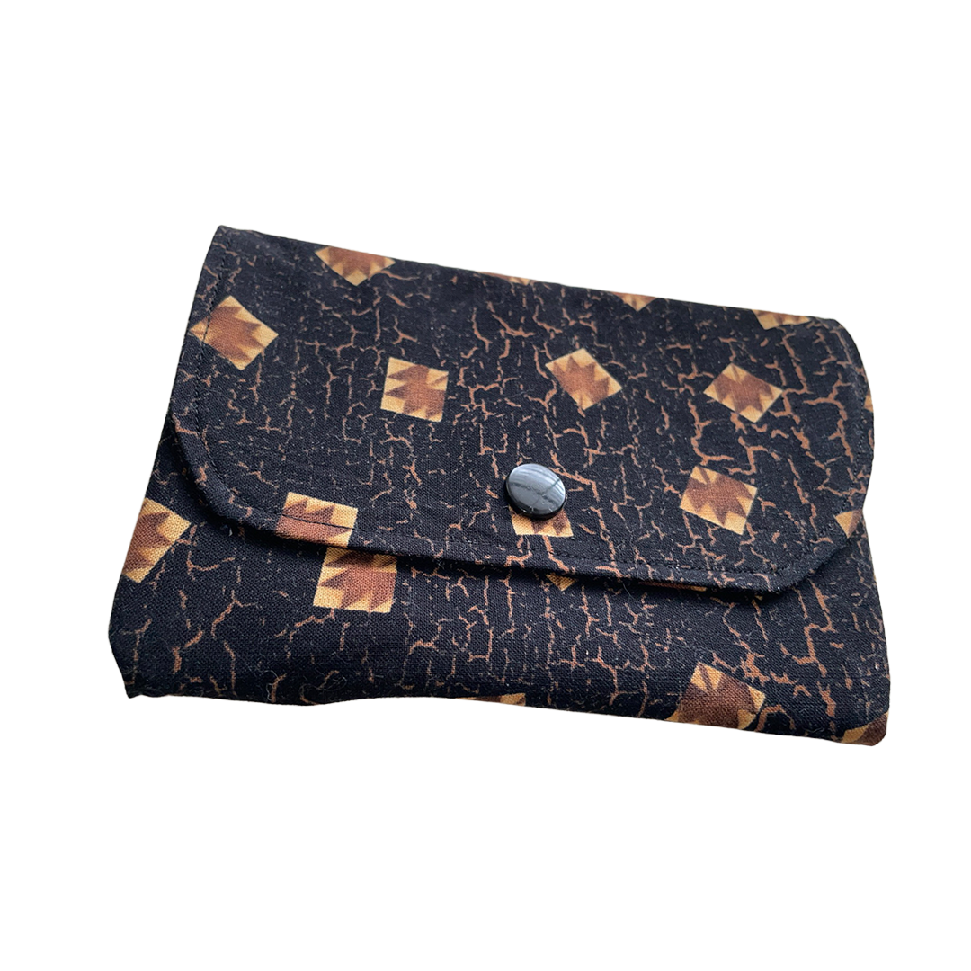 Cotton Fabric Folding Pouch with buttons