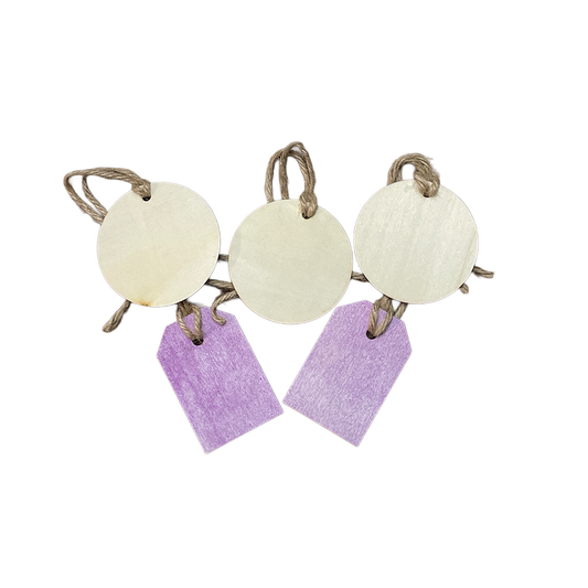 Assorted Decorative Wood Gift Tag Set Of 5