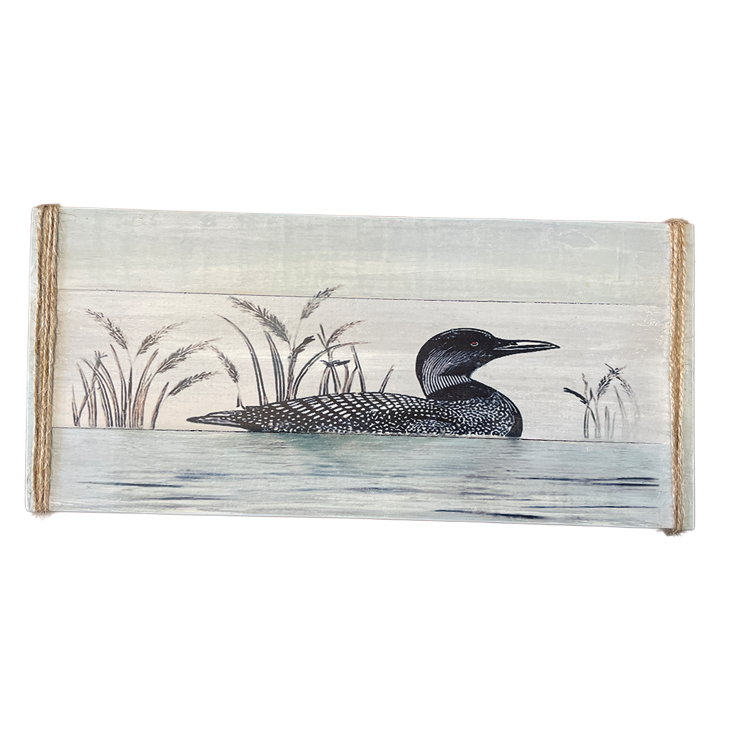 Artwork Handmade Pine wood Loon Art Wall Hanging