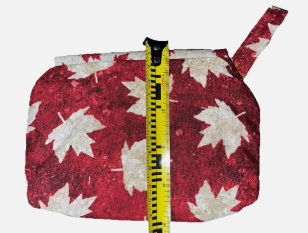 Maple Leafs Cotton Pocket Wallet Purse Small Compact Button Closure Pouch