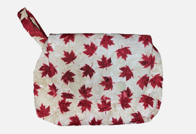 Maple Leafs Cotton Pocket Wallet Purse Small Compact Button Closure Pouch