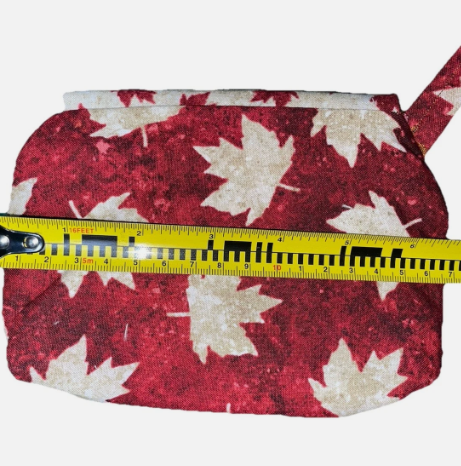 Maple Leafs Cotton Pocket Wallet Purse Small Compact Button Closure Pouch