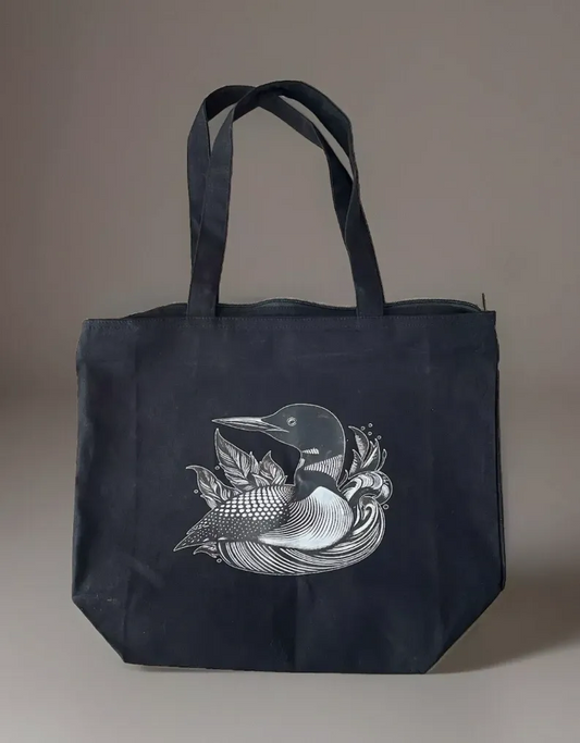 Black Loon Tote with Zipper