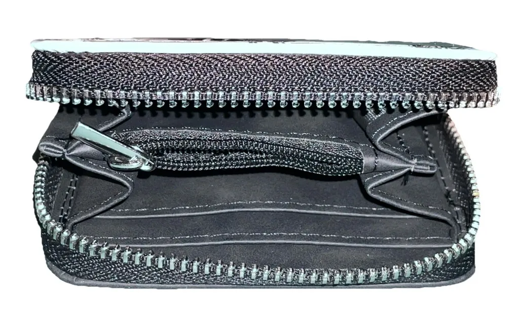 Raccoon Black Faux Leather Coin Purse