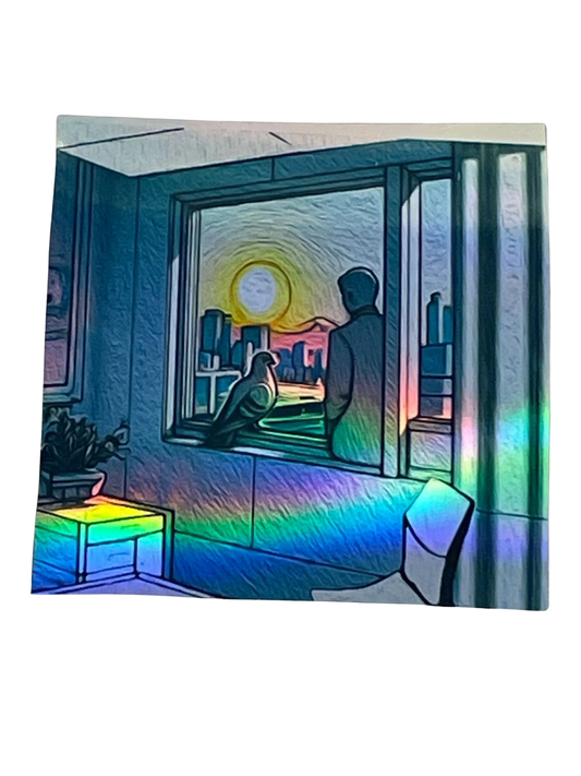 The Market thin holographic magnet 7 cm x 7 cm